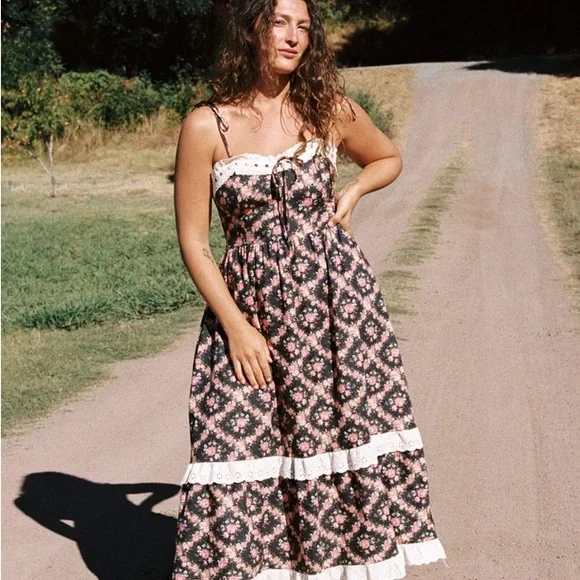 Christy Dawn Emma Dress in Night Rose Lattice NWT - Picture 1 of 9